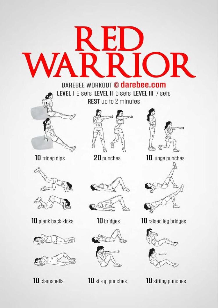 Red Warrior workout poster