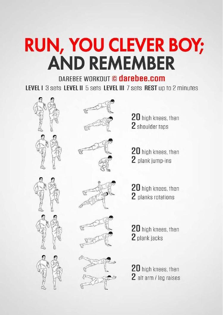 Run, you clever boy workout poster