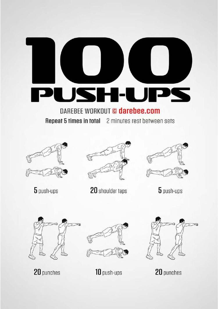 100 Push-Ups workout poster
