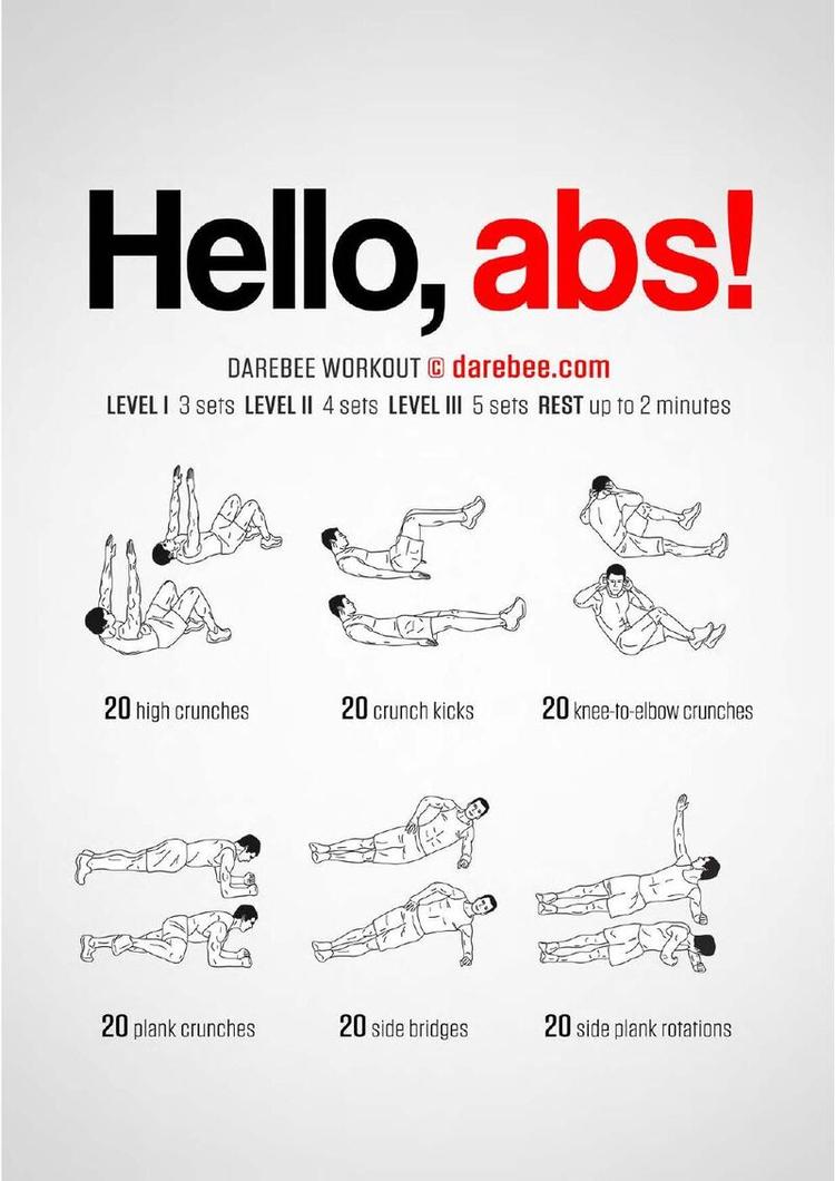 Hello, abs! workout poster