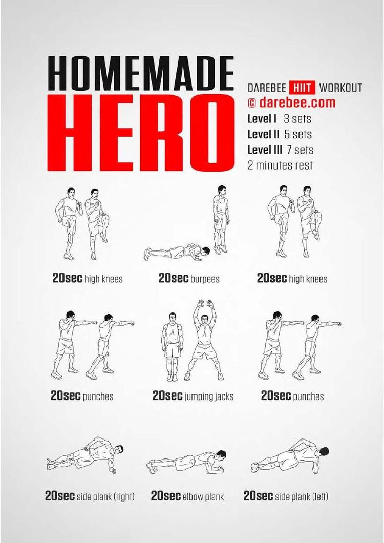 Homemade Hero workout poster
