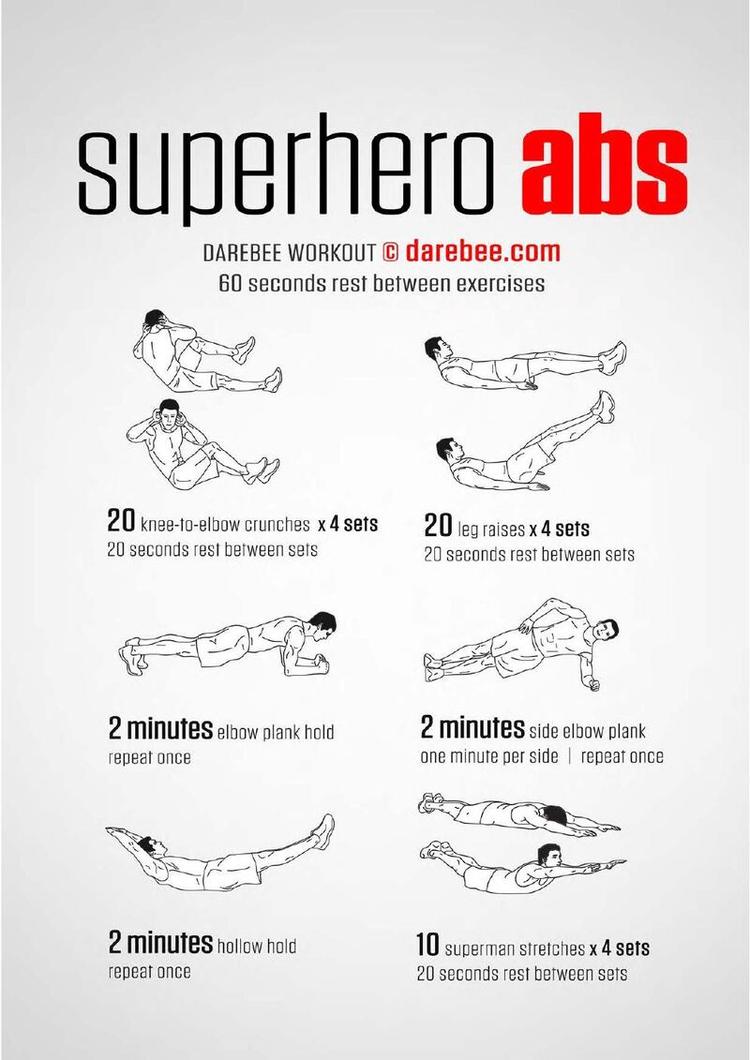 Superhero Abs workout poster