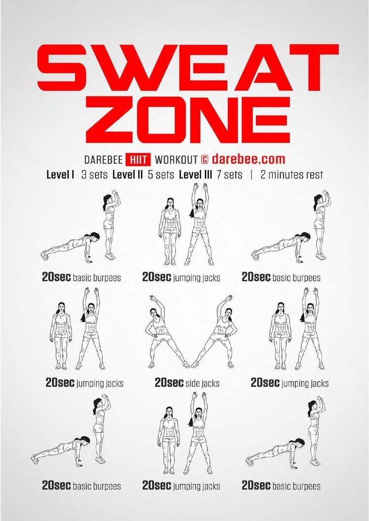 Sweat Zone workout poster