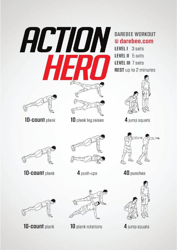 Action Hero workout poster