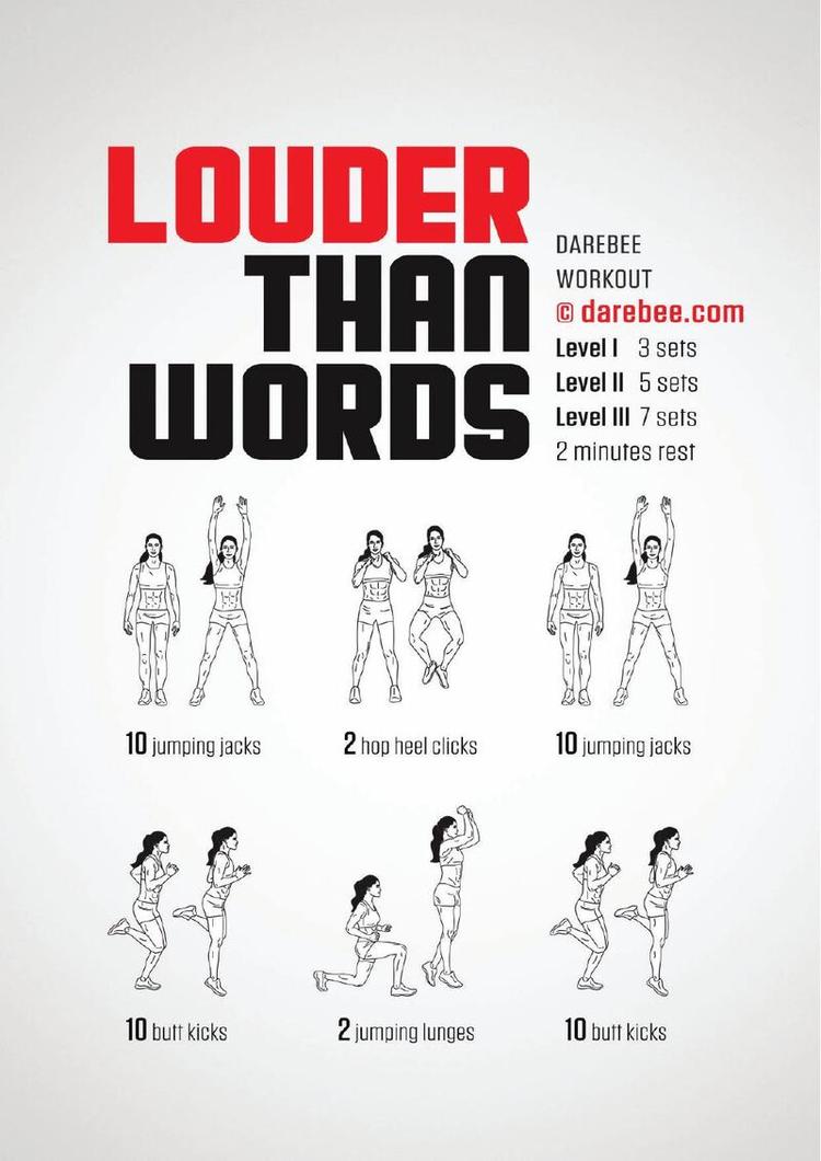 Louder Than Words workout poster