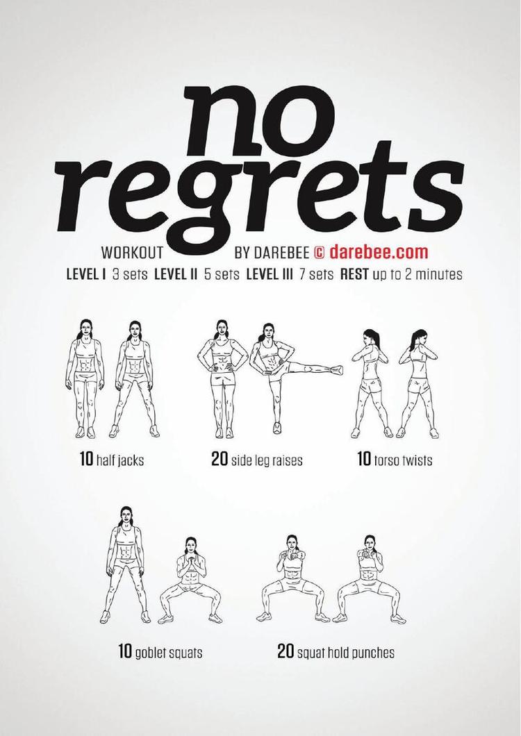 No Regrets workout poster