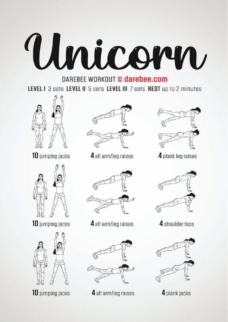 Unicorn workout poster